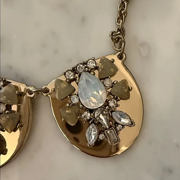 LOFT Gold-Tone Necklace with Opalescent and Clear Stones - Picture 2 of 7